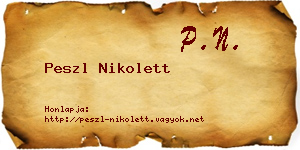 Peszl Nikolett névjegykártya